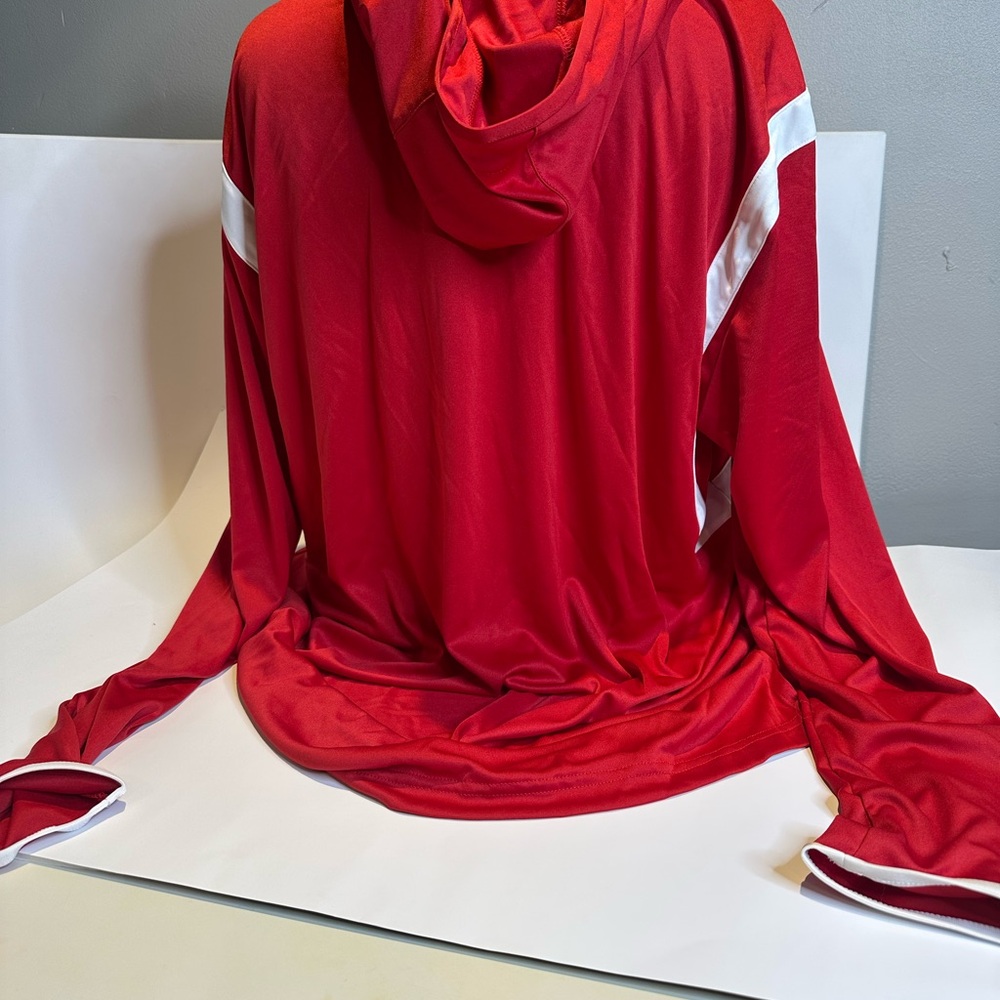 adidas Red and White Men's Athletic Long Sleeve Pullover - Picture 4 of 13